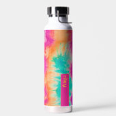 Tie Dye Pattern Hot Pink Orange Teal - custom name Trinkflasche (Links)