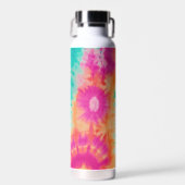 Tie Dye Pattern Hot Pink Orange Teal - custom name Trinkflasche (Vorne)