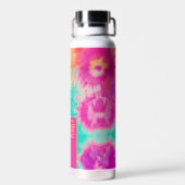 Tie Dye Pattern Hot Pink Orange Teal - custom name Trinkflasche (Rückseite)