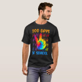 Tie dye peace hand sign 100 days of school 100th d T-Shirt (Vorne ganz)