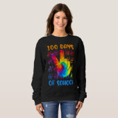 Tie Dye Peace Hand Sign 100 Days Of School Gift 10 Sweatshirt (Vorne ganz)