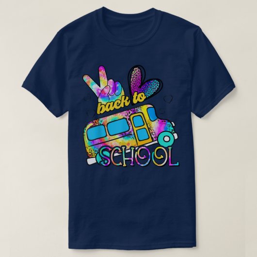 Tie Dye Peace Love School Bus Driver Cute Back To T-Shirt (Design vorne)