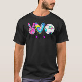 Tie Dye Peace Love Soccer Cute Design Heart Ball P T-Shirt (Vorderseite)