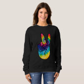 Tie Dye Peace Sign Hand Hippies V 1 Sweatshirt (Vorne ganz)