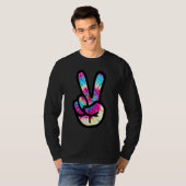 Tie Dye Peace Sign Hand Hippies V s T-Shirt (Vorne ganz)