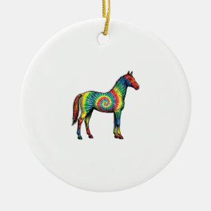 Tie-Dye-Pferd Vintage-Stichvektor Kunst Keramik Ornament