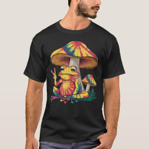 Tie-Dye-Pilz-und-Frosch-Friedenszeichen-Hippie-Tie T-Shirt