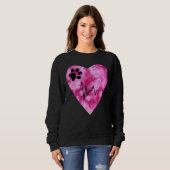 Tie Dye Print  Pet Love Heartbeat Pulse Sweatshirt (Vorne ganz)