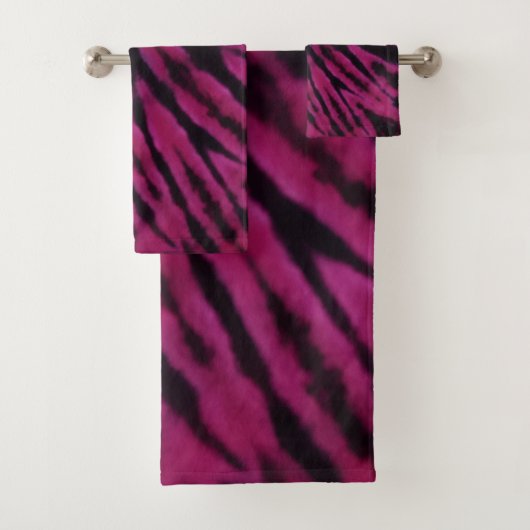 Tie-Dye Purple Pink Black Hippie Retro Pattern  Badhandtuch Set (Insitu)