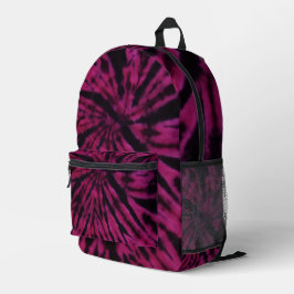 Tie-Dye Purple Pink Black Hippie Retro Pattern  Bedruckter Rucksack
