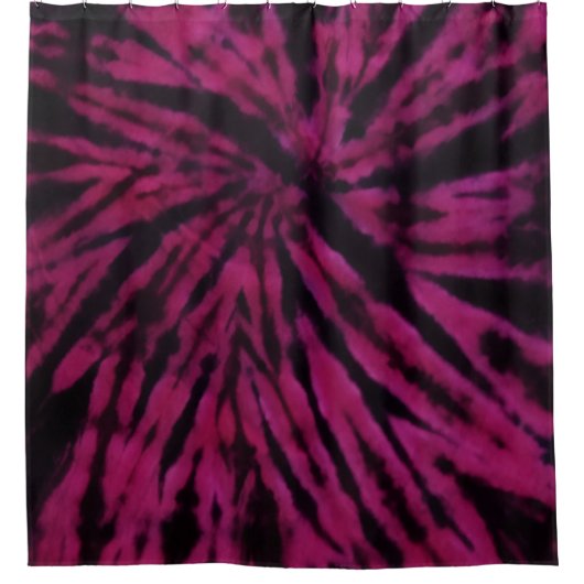 Tie-Dye Purple Pink Black Hippie Retro Pattern  Duschvorhang (Vorderseite)