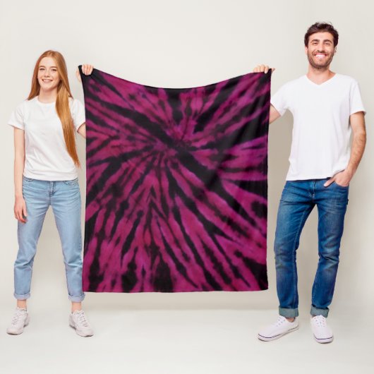 Tie-Dye Purple Pink Black Hippie Retro Pattern  Fleecedecke (Beispiel)