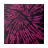 Tie-Dye Purple Pink Black Hippie Retro Pattern  Fliese (Vorderseite)