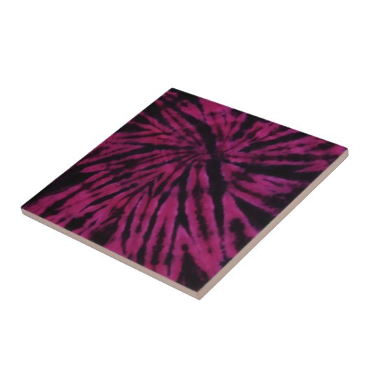 Tie-Dye Purple Pink Black Hippie Retro Pattern  Fliese (Seite)