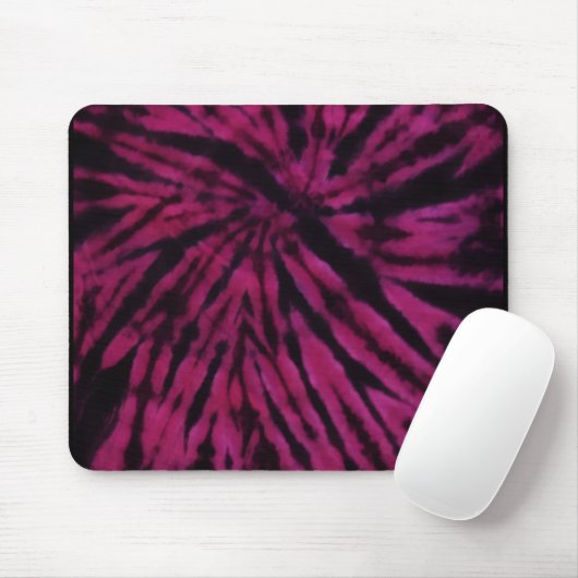Tie-Dye Purple Pink Black Hippie Retro Pattern  Mousepad (Mit Mouse)