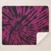 Tie-Dye Purple Pink Black Hippie Retro Pattern  Sherpadecke (Vorderseite (Horizontal))