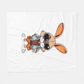 Tie-Dye rabbit bunny Peace Sign Hippie  Fleecedecke (Vorderseite (Horizontal))