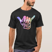 (Tie Dye Rainbow) Gnarly Shaka Hang Loose Sticker T-Shirt (Vorderseite)