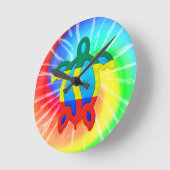 Tie Dye Rasta Honu Turtle Runde Wanduhr (Winkel)