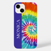 Tie Dye Retro Monogram Farbig Case-Mate iPhone Hülle (Rückseite)