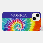 Tie Dye Retro Monogram Farbig Case-Mate iPhone Hülle (Rückseite (Horizontal))