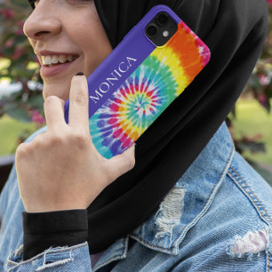 Tie Dye Retro Monogram Farbig Case-Mate iPhone 14 Hülle