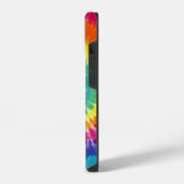 Tie Dye Retro Monogram Farbig iPhone Hülle (Linke Seite)