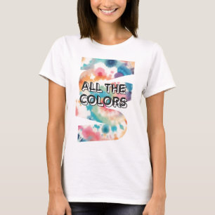 Tie-Dye Retro-Pastell-Design T-Shirt
