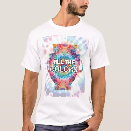 Tie-Dye Retro-Trophäendesign T-Shirt (Vorderseite)