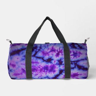Tie-Dye-Schattierungen in Lila und Blau Duffle Bag
