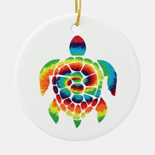 Tie Dye Schildkröte Keramik Ornament (Vorne)