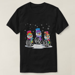 Tie Dye Schneemänner Glaube Hoffnung Liebe Weihnac T-Shirt