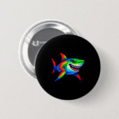 Tie-dye Shark Peace Sign Hipe Button (Vorne & Hinten)