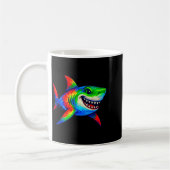 Tie-dye Shark Peace Sign Hipe Kaffeetasse (Links)