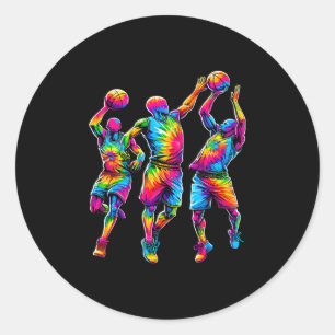Tie Dye Sketll Spieler Farbige  Runder Aufkleber
