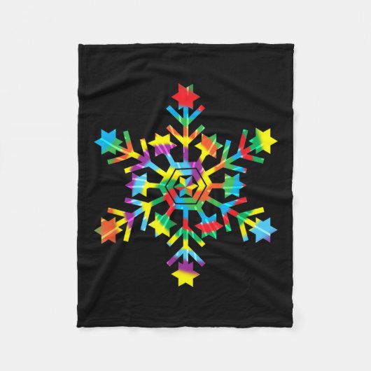 Tie Dye Snowflake Retro Hipe Christmas Holiday Xma Fleecedecke (Vorderseite)
