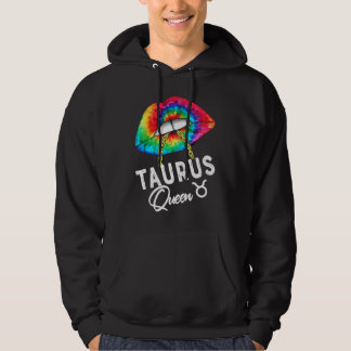 Tie Dye Stier Königin Lippen Sternzeichen April Ma Hoodie
