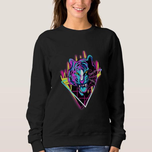 Tie dye Tiger Face Cute Tiger Head Stripes Sweatshirt (Vorderseite)