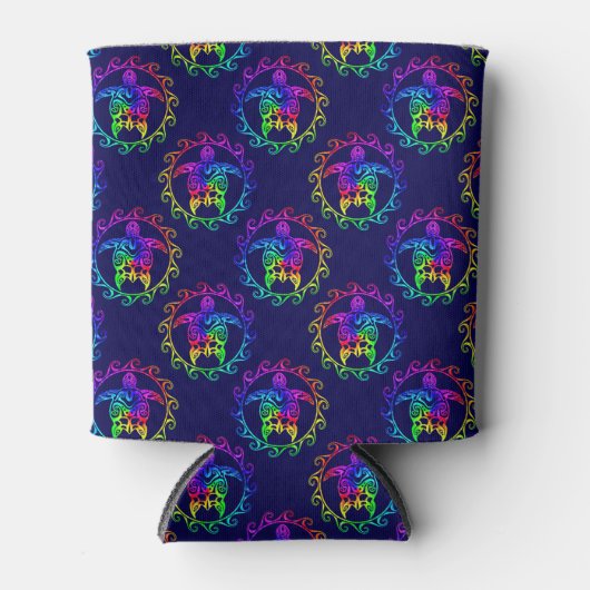 Tie Dye Tribal Turtle Moari Sun Blue Dosenkühler (Vorderseite)