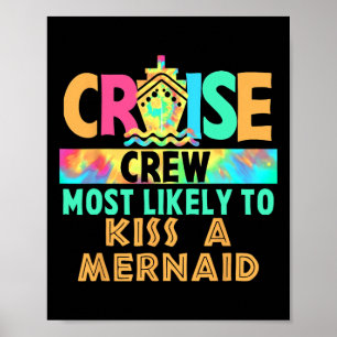 Tie-Dye-Urlaub-Kreuzfahrt-Crew, die am wahrscheinl Poster