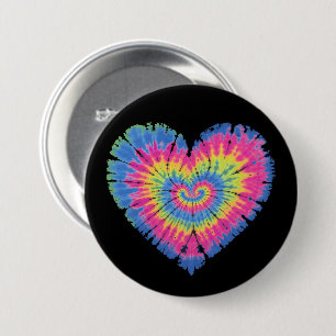Tie Dye Valentinstag Bunte Herzen Tag Button