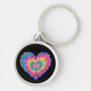 Tie Dye Valentinstag Bunte Herzen Tag Schlüsselanhänger