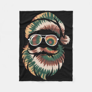 Tie Dye Weihnachtsmann Gesicht Xmas Jungen Mädchen Fleecedecke
