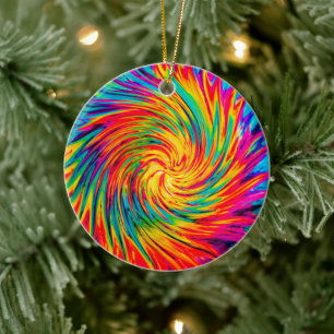 TIE DYE WIND ABSTRAKT KERAMIK ORNAMENT