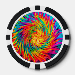 TIE DYE WIND ABSTRAKT POKERCHIPS