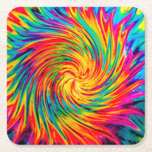 TIE DYE WIND ABSTRAKT RECHTECKIGER PAPPUNTERSETZER