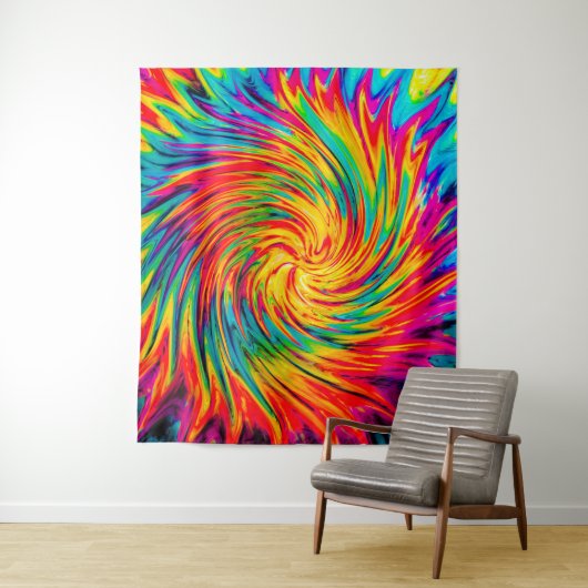 TIE DYE WIND ABSTRAKT WANDTEPPICH (Beispiel)