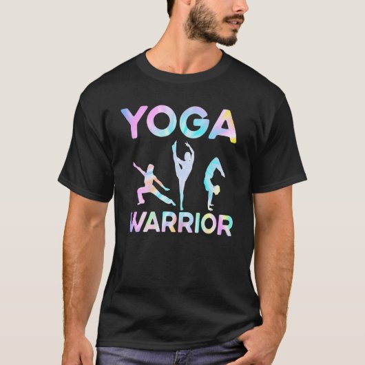 Tie Dye Yoga Warrior Poses T-Shirt (Vorderseite)