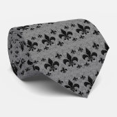 Tie Fleur-De-Lis Charcoal Krawatte (Gerollt)