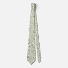 TIE ONE ON Vintage Pastel Weiße Blumen Blaue Vögel